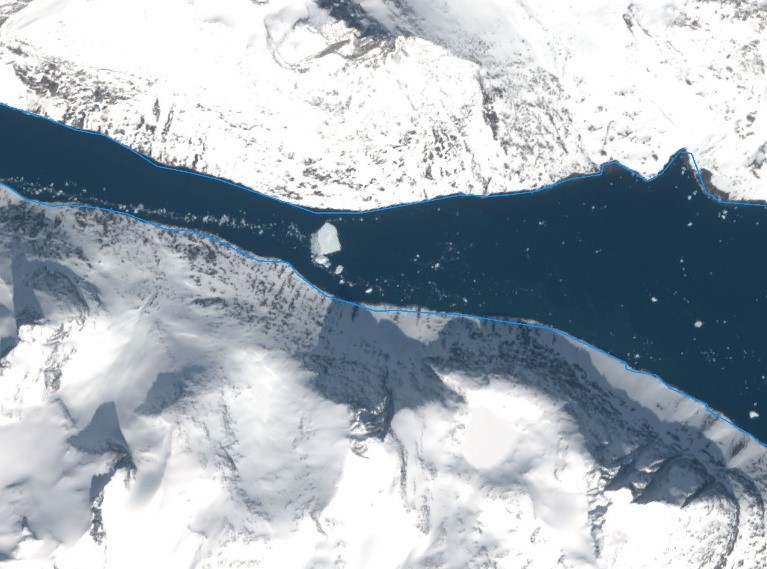 Satellitbillede af isø fra 2019